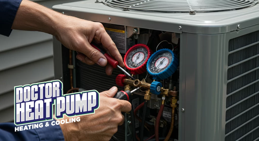 AC repair Henderson - A close-up of hands working on an AC unit with proper tools