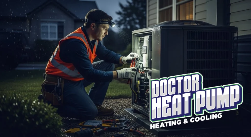Doctor-Heat-Pump_emergency-heat-pump-repair-technician-at-night